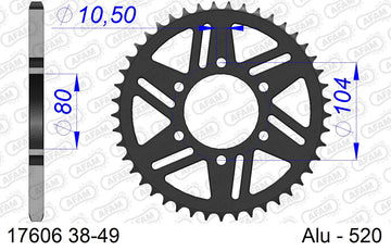 Kawasaki ZX-6R 2007-2007 - AFAM Rear Sprocket, 520 (OE Pitch), Alu - 42T, 110 links reqd - 17606-42 - P3 Tuning