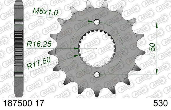 Royal Enfield Bullet 500 2016-2020 - AFAM Reinforced Chain & Steel Sprocket Kit, 530 (OE Pitch) - 18559100B - P3 Tuning
