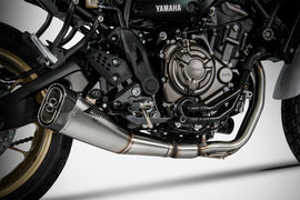 YAMAHA XSR 700 (17-23) ZARD STAINLESS STEEL FULL SYSTEM (REMOVABLE BAFFLE) CARBON END CAP - 0