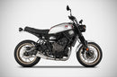 YAMAHA XSR 700 (17-23) ZARD STAINLESS STEEL FULL SYSTEM (REMOVABLE BAFFLE) CARBON END CAP-1