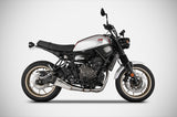 YAMAHA XSR 700 (17-23) ZARD STAINLESS STEEL FULL SYSTEM (REMOVABLE BAFFLE) CARBON END CAP