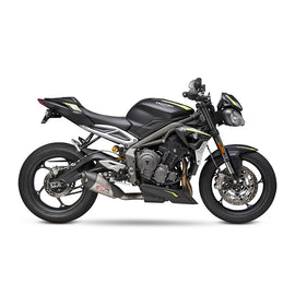 TRIUMPH Street Triple 765 All variants - (2017-2022) Yoshimura Stainless AT2 Slip-on Carbon Fibre End Cap, Heat Shield - Race Series - Removable Baffle