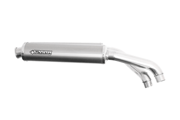 Ducati 748 / 748R / 916 / 996 / 998 — 2 OVAL silencers with AISI 304 stainless steel pipes for STANDARD mounting underseat