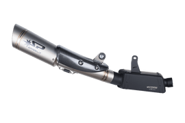 Triumph STREET TRIPLE 765 RS / R / S - 2020 - 2022 - 3/4 kit HIGH lateral mounting: Stainless STEEL BOX + GRID-O silencer (Black)