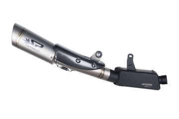 Triumph STREET TRIPLE 765 RS / R / S - 2020 - 2022 - 3/4 kit HIGH lateral mounting: Stainless STEEL BOX + GRID-O silencer (Black)