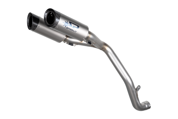 Triumph SPEED TRIPLE 1200 2021 - 2024 - 2 DYNO silencers with carbon end cap with under seat fitting - LIMITED EDITION