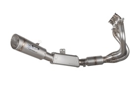 Triumph STREET TRIPLE 765 RS / R / S- 2023 - 2025 - LOW mount EURO 5 full system Stainless Steel + GRID-O Silencer with pre-silencer BOX and catalyst