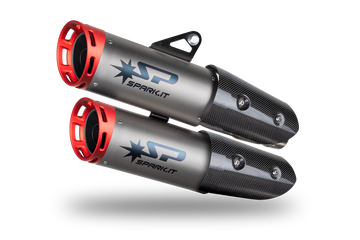 Triumph SPEED TRIPLE 1200 2021 - 2024 - Slip-on DYNO silencers with red anodised aluminium end caps