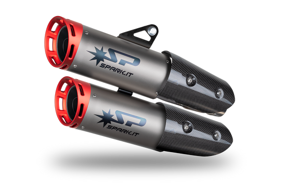 Triumph SPEED TRIPLE 1200 2021 - 2024 - Slip-on DYNO silencers with red anodised aluminium end caps