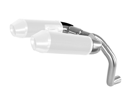 Ducati Monster 1100 EVO (11-13) — 1in2 Racing pipe in stainless steel for high mounting underseat  - to be mounted with Spark silencers