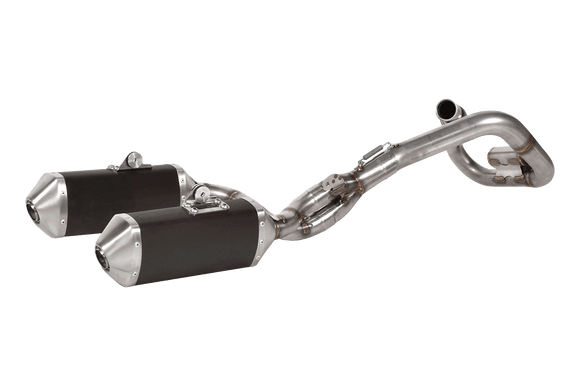 Honda CRF 450 - 2013 - 2014 - Full system OFF ROAD: Stainless steel collector with 2 silencers under seat