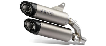 Ducati Monster 937 Round-Sil titanium double silencer (upper & lower) with carby end cap - 0