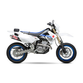 SUZUKI DRZ400 SM - (2005-2009) Yoshimura Carbon RS-2 Stainless Full System - Stainless Header - Race Series - Removable Baffle