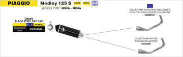 Piaggio MEDLEY 125 S ABS Urban  aluminium "Dark" silencer with "Dark" end cap - 0