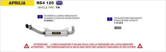 Aprilia RS4 125 Thunder aluminium silencer for stock collectors