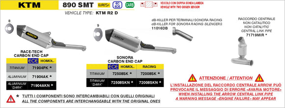 KTM 890 SMT dB-Killer for Sonora silencer ø38mm