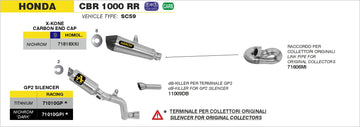Honda CBR 1000 RR GP2 silencers kit - 0