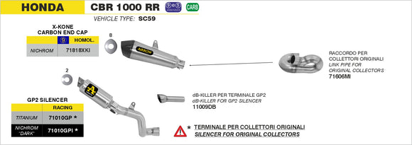 Honda CBR 1000 RR X-Kone silencer