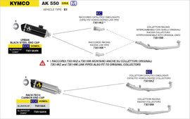 Kymco AK 550 Urban  aluminium "Dark" silencer with "Dark" end cap - 0