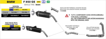 BMW F 850 GS Maxi Race-Tech aluminium silencer with carby end cap - 0
