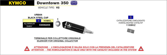 Kymco DOWNTOWN 350i Catalytic converter kit