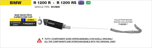 BMW R 1200 R / RS Maxi Race-Tech titanium silencer with carby end cap