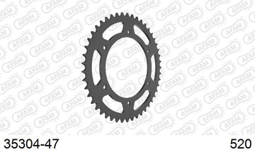 Aprilia Pegaso Trail (650cc) 2007-2008 - AFAM Rear Sprocket, 520 (OE Pitch), Steel - 47T, 112 links reqd - 35304-47 - P3 Tuning
