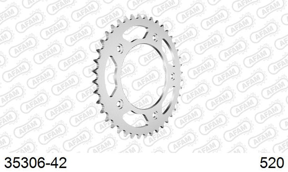 Aprilia RS250 1996-2003 - AFAM Rear Sprocket, 520 (OE Pitch), Steel - 42T (orig size) - 35306-42 - P3 Tuning