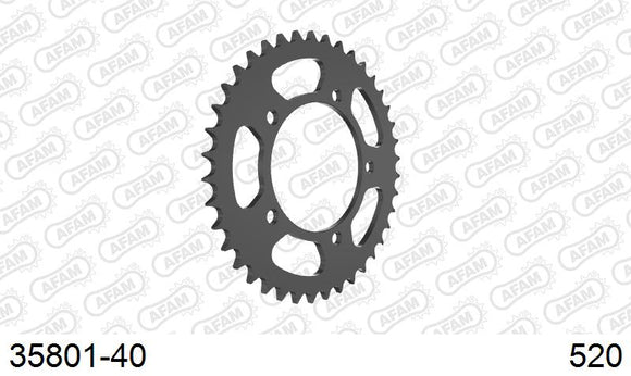 Aprilia Tuono 660 / Factory 2021-2023 - AFAM Rear Sprocket, 520 (OE Pitch), Steel - 40T, 110 links reqd - 35801-40 - P3 Tuning