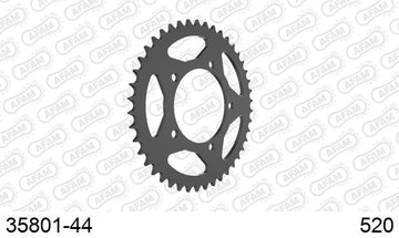 Aprilia RS660 / Factory 2020-2023 - AFAM Rear Sprocket, 520 (OE Pitch), Steel - 44T, 112 links reqd - 35801-44 - P3 Tuning