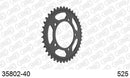 Aprilia RSV 1000 / R / Factory 2004-2008 - AFAM Rear Sprocket, 525 (OE Pitch), Steel - 40T (orig size) - 35802-40 - P3 Tuning