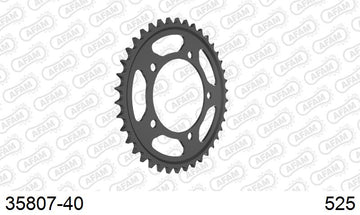 Aprilia RSV4 1100 / Factory 2021-2023 - AFAM Rear Sprocket, 525 (OE Pitch), Steel - 40T, 110 links reqd - 35807-40 - P3 Tuning