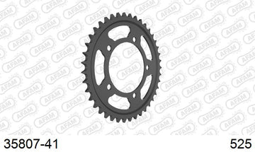 Aprilia Tuono V4 1100 RR / Factory 2015-2020 - AFAM Rear Sprocket, 525 (OE Pitch), Steel - 41T, 110 links reqd - 35807-41 - P3 Tuning