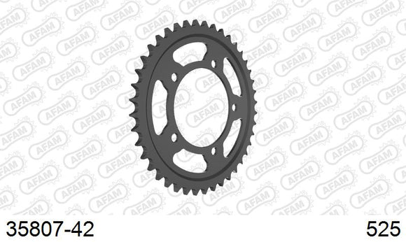 Aprilia Tuono V4 1100 RR / Factory 2015-2020 - AFAM Rear Sprocket, 525 (OE Pitch), Steel - 42T (orig size) - 35807-42 - P3 Tuning
