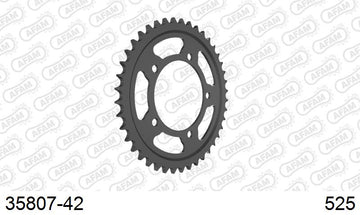 Aprilia RSV4 1100 Factory 2019-2020 - AFAM Rear Sprocket, 525 (OE Pitch), Steel - 42T, 112 links reqd - 35807-42 - P3 Tuning