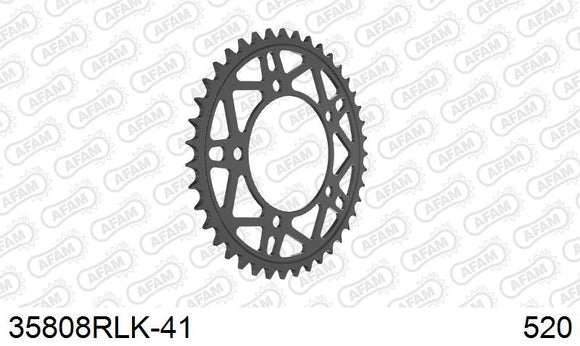 Aprilia RSV4 (1000cc) 2009-2010 - AFAM Rear Sprocket, 520 conversion, Steel - 41T, 110 links reqd, fits Factory - 35808RLK-41 - P3 Tuning