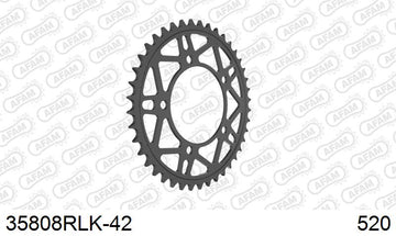 Aprilia RSV4 1100 / Factory 2021-2021 - AFAM Rear Sprocket, 520 conversion, Steel - 42T, 112 links reqd - 35808RLK-42 - P3 Tuning