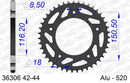 Aprilia RS250 1996-2003 - AFAM Rear Sprocket, 520 (OE Pitch), Alu - 42T (orig size) - 36306-42 - P3 Tuning