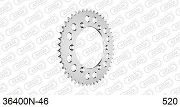 Aprilia SXV450 / 550 2006-2007 - AFAM Rear Sprocket, 520 (OE Pitch), Alu - 46T (orig size) - 36400N-46 - P3 Tuning