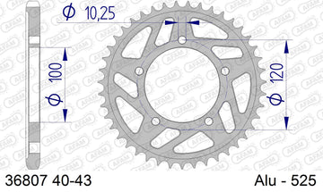 Aprilia Tuono V4 / Factory 2021-2026 - AFAM Rear Sprocket, 525 (OE Pitch), Alu - 42T (orig size), fits Superpole - 36807-42 - P3 Tuning