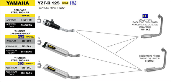 Yamaha YZF-R 125 Pro-Race Nichrom "Dark" silencer