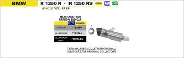 BMW R 1250 R / RS Maxi Race-Tech aluminium "Dark" silencer with carby end cap - 0