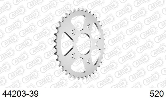 Aprilia 125 Pegaso 1992-1996 - AFAM Rear Sprocket, 520 (OE Pitch), Steel - 39T, 104 links reqd - 44203-39 - P3 Tuning