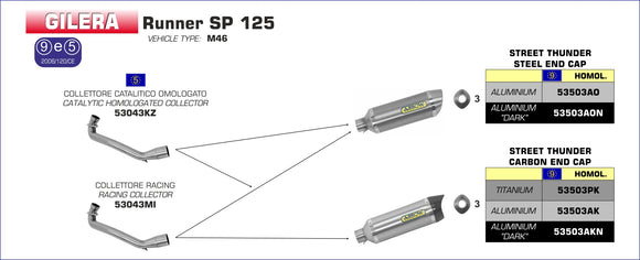 Gilera RUNNER SP 125 4T Racing collector for Reflex Exhaust