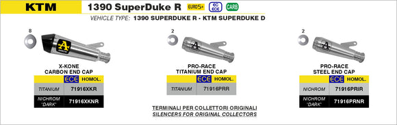 KTM 1390 SuperDuke R Pro-Race Nichrom "Dark" silencer