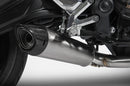 CLEARANCE - TRIUMPH TRIDENT 660 (21-23) ZARD STAINLESS STEEL FULL EXHAUST SYSTEM (REMOVABLE BAFFLE) CARBON END CAP-2