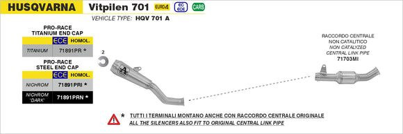 Husqvarna Vitpilen 701 Nichrom Pro-Race silencer