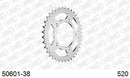 Ducati 750 Paso 1988-1988 - AFAM Rear Sprocket, 520 (OE Pitch), Steel - 38T (orig size) - 50601-38 - P3 Tuning