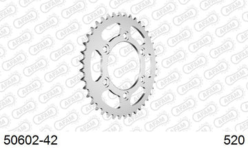 Ducati Monster 750 1996-1998 - AFAM Rear Sprocket, 520 (OE Pitch), Steel - 42T, 102 links reqd - 50602-42 - P3 Tuning