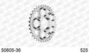 Ducati 998 2003-2004 - AFAM Rear Sprocket, 525 (OE Pitch), Steel - 36T (orig size) - 50605-36 - P3 Tuning